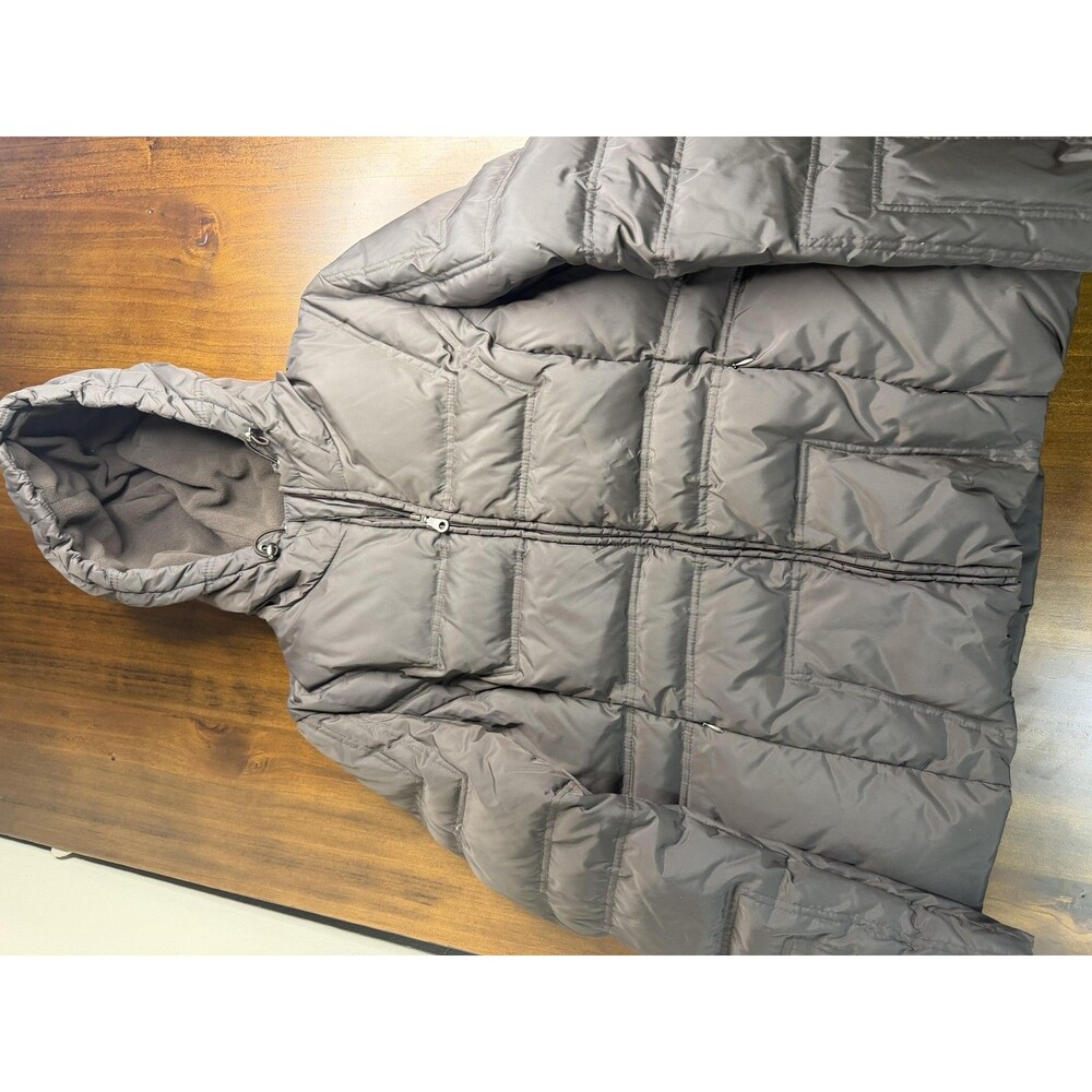 Utex Jacket Womens Small Gray Hooded Puffer Quilted Fleece Lined Winter Coat